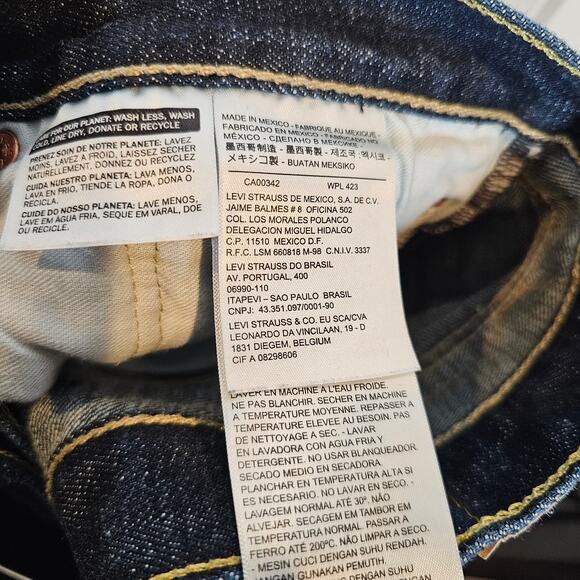 Levi's 501 Jeans Men Size 40x32 Straight Leg Button Fly Dark Blue Wash Denim EUC - Picture 4 of 6